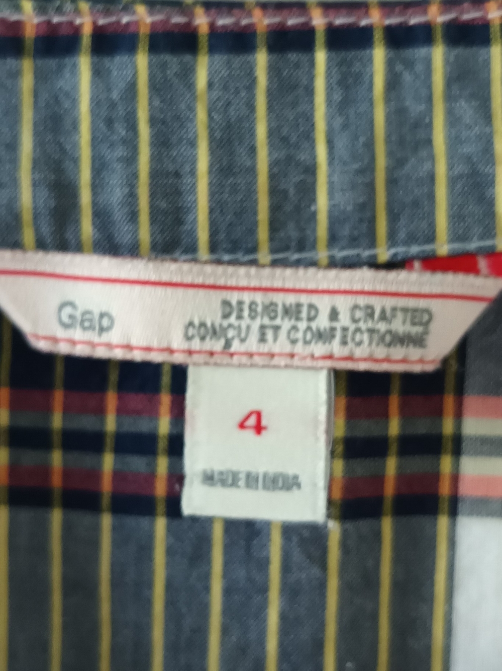 100% Cotton GAP Sleeveless Plaid Drawstring Waist Dress With Pockets - Picture 3 of 4